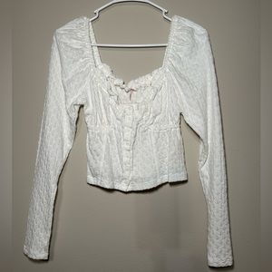 Free People White Button Up Blouse